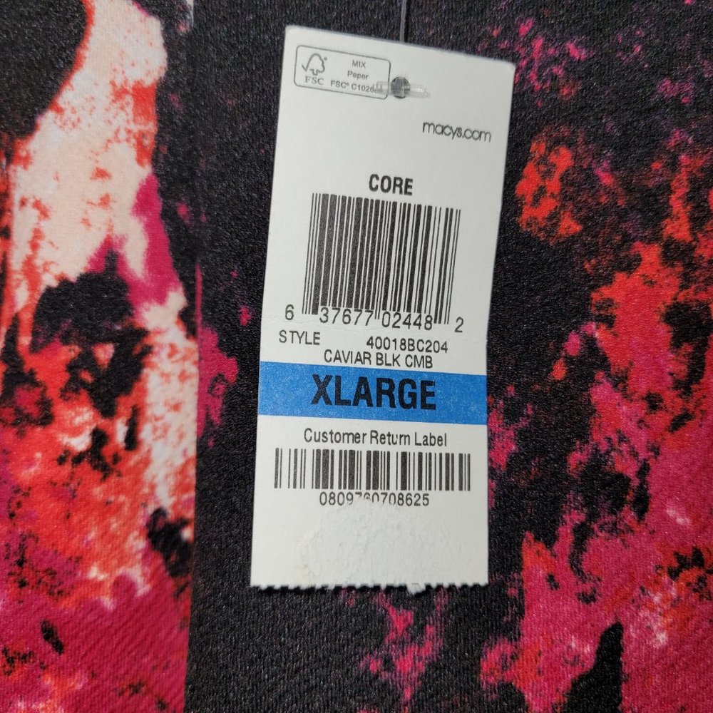 Material Girl NWT Red/Pink/Black Abstract Leggings XL - Picture 3 of 6
